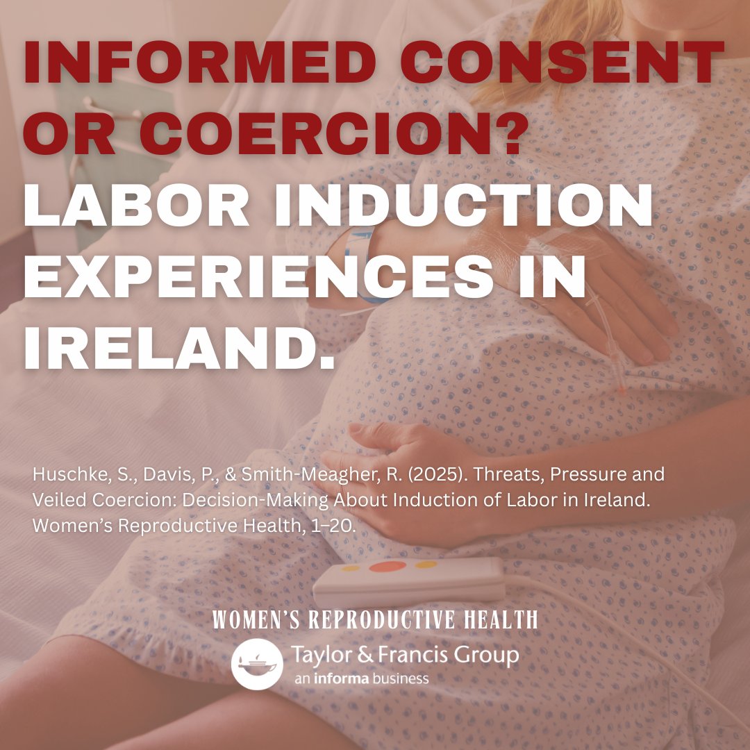 A national study reveals that many women in Ireland felt uninformed or coerced into labor induction. The findings call attention to threats, pressure, and a lack of true choice in maternity care.  

Read now: doi.org/10.1080/232936…… 

#maternity
