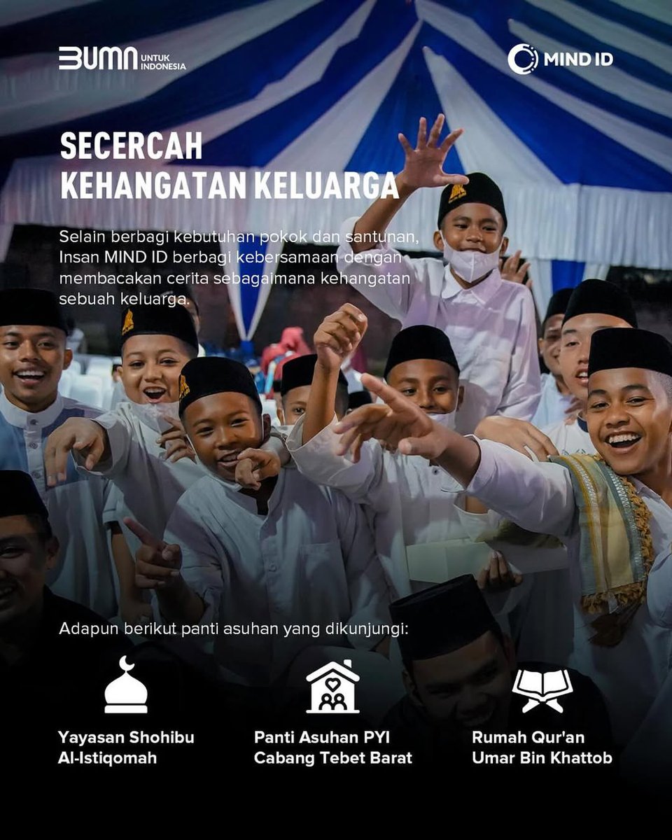 zzowinka's tweet photo. Bantuan yang diberikan mencakup sembako, makanan pokok, serta perlengkapan ibadah bagi para penghuni yayasan. Tak hanya itu, Insan MIND ID yang berkunjung juga membawa keceriaan dan kebersamaan yang begitu berarti. https://t.co/yVqXhUu850