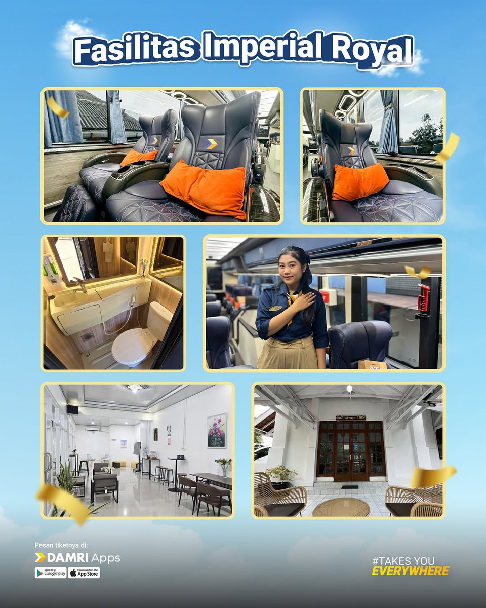 zzowinka's tweet photo. #DAMRIImperialSuites

𝗠𝗲𝘄𝗮𝗵 𝗚𝗮𝗸 𝗛𝗮𝗿𝘂𝘀 𝗠𝗮𝗵𝗮𝗹, 𝗜𝗺𝗽𝗲𝗿𝗶𝗮𝗹 𝗥𝗼𝘆𝗮𝗹 𝗧𝘂𝗿𝘂𝗻 𝗛𝗮𝗿𝗴𝗮! 😍✨

Sekarang waktunya ngerasain nyamannya naik bus Imperial Royal DAMRI dengan harga yang lebih bersahabat! https://t.co/H2G0OejapD