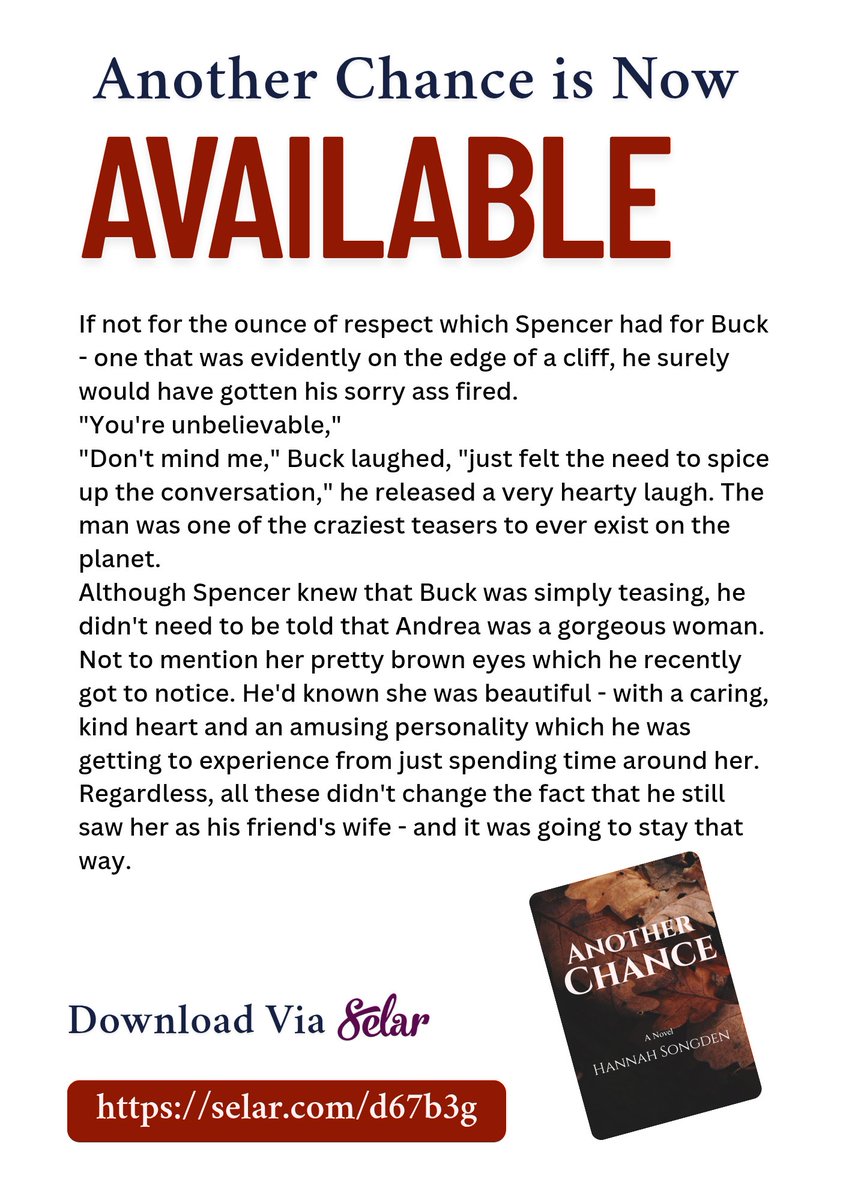 nandi_mee's tweet photo. 🥁🥁🥁Another Chance is officially out and available for FREE download!!!
Don't forget to drop a review on the site if the story blesses you. Also, feel free to share this novel with as many as possible🤗🤗 Follow the link below for download👇🏼
https://t.co/q9huVUHYLW https://t.co/AEeSAWKLU1