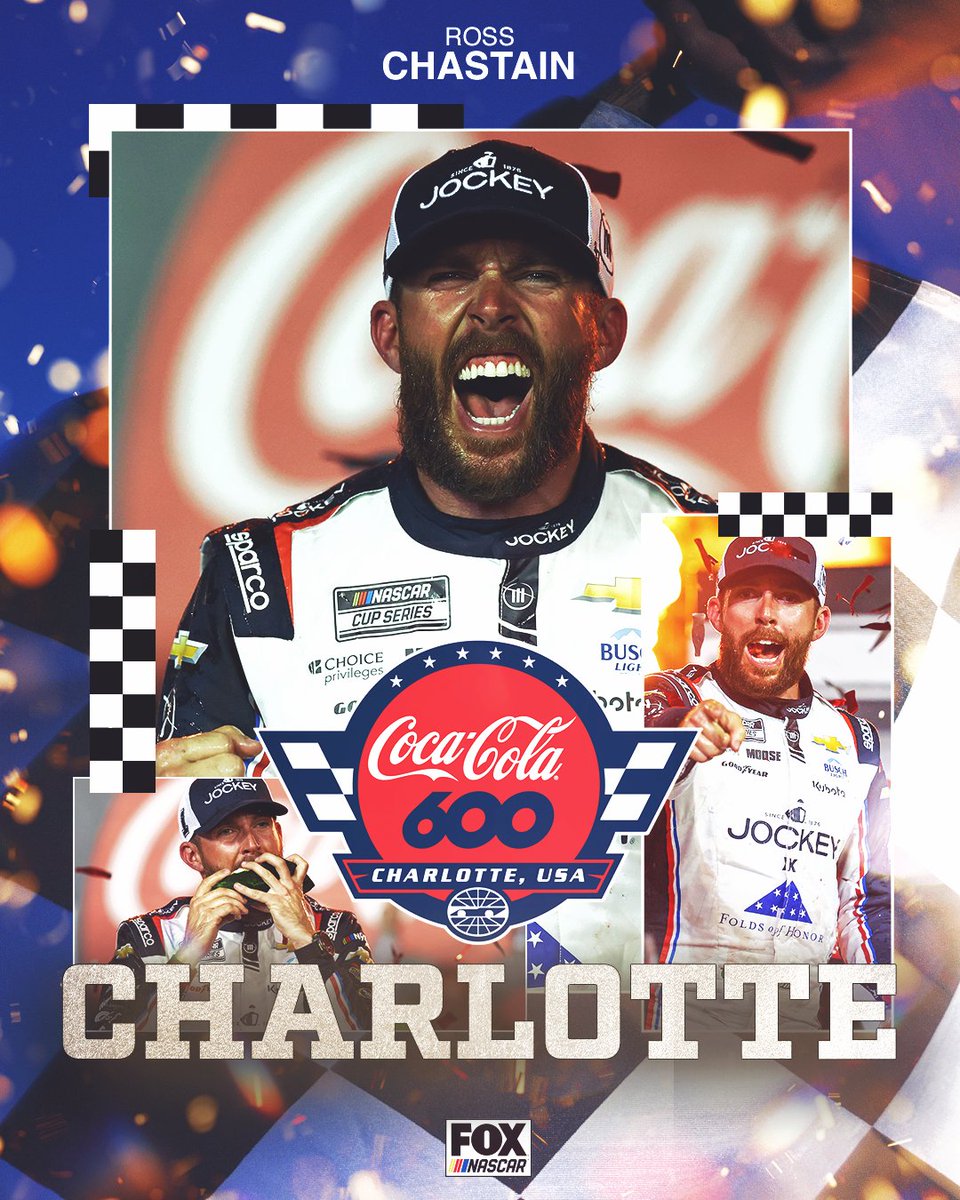NASCARONFOX's tweet image. 🍉🏁 Ross Chastain gets it done in Charlotte!