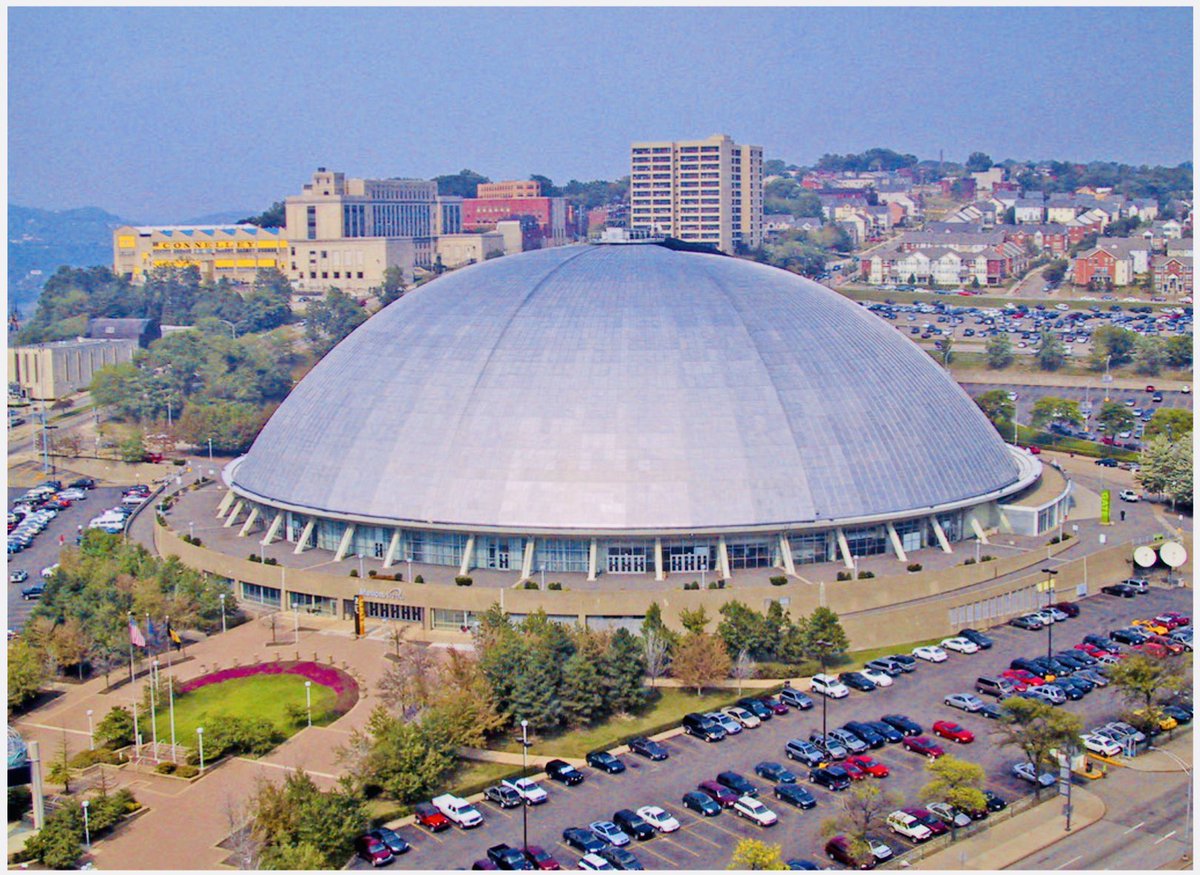 The F-level balconies at the old Civic Arena were added in 1993 and expanded seating capacity by about 1000 seats.  Seating was steep, and from the top row, you could actually reach up and touch the arena’s ceiling.