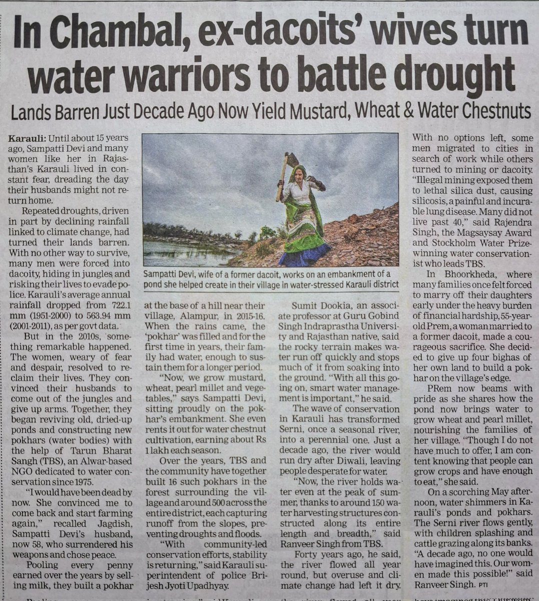 Bravo, more power to Women of Karauli! Thank your <a href="/TOIMumbai/">TOI Mumbai</a> for sharing. Big thanks to <a href="/watermanofindia/">Rajendra Singh</a> &amp; <a href="/SanghTarun/">Tarun Bharat Sangh</a> for supporting such a great civil initiative.
<a href="/DmKarauli/">District Collector & Magistrate, Karauli</a> <a href="/PMOIndia/">PMO India</a>
<a href="/PMOIndia/">PMO India</a>
timesofindia.indiatimes.com/india/in-chamb…