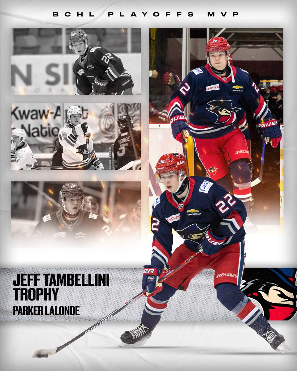 BCHL (@bchockeyleague) on Twitter photo Parker Lalonde of the <a href="/BrooksBandits/">Brooks Bandits</a> takes home the Jeff Tambellini Trophy as BCHL Playoff MVP! Parker Lalonde of the <a href="/BrooksBandits/">Brooks Bandits</a> takes home the Jeff Tambellini Trophy as BCHL Playoff MVP!