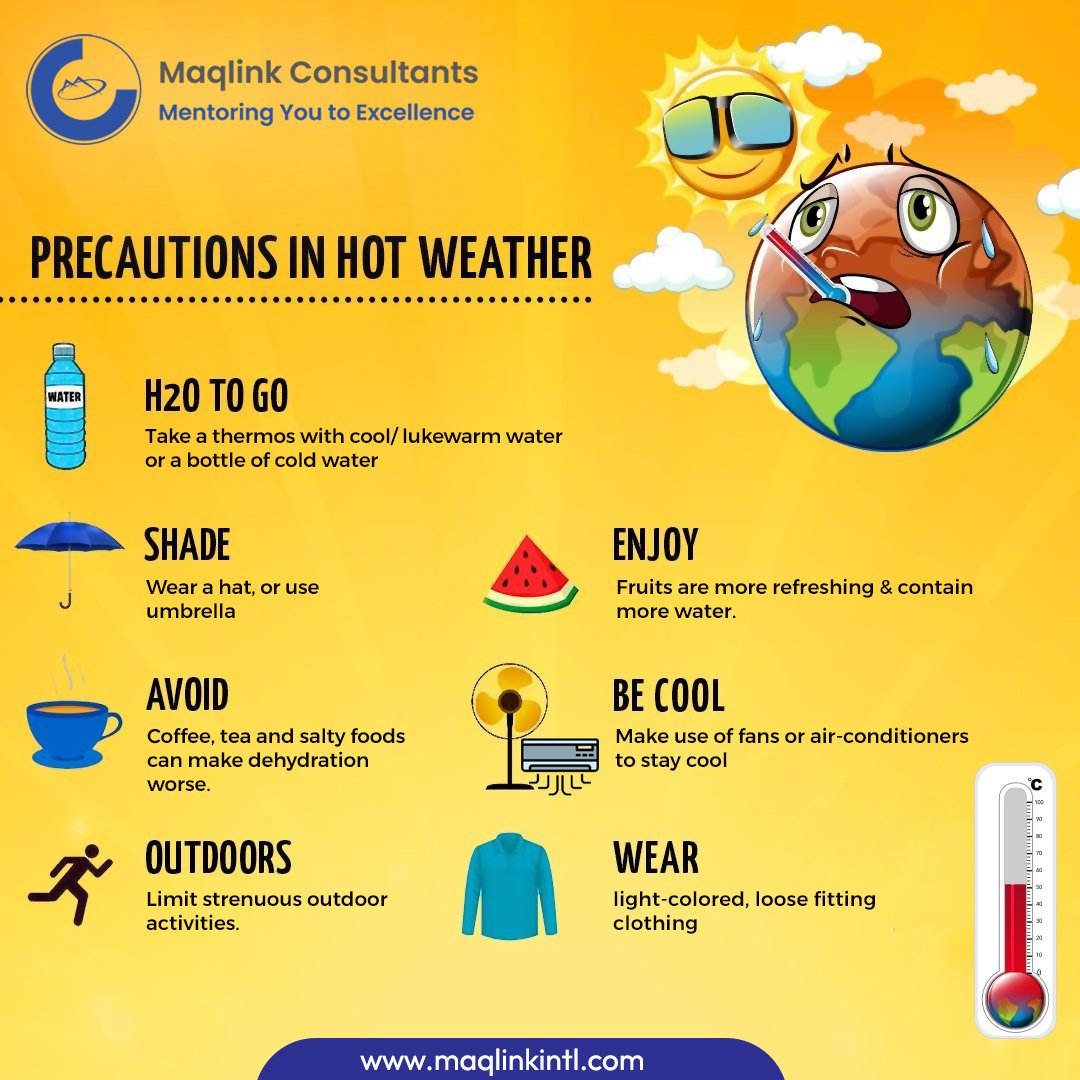 MaqlinkC's tweet photo. precautions to take in hot weather.. 🌡️ 

#hotweather #precautions #summer #kuwait #maqlinkintl https://t.co/xQXp0FNrLi