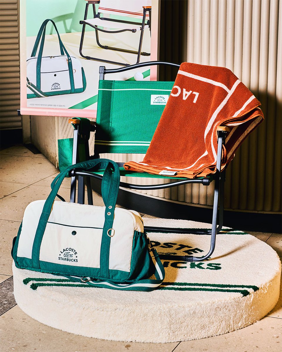 グリーン 韓国 スタバ ラコステ LACOSTE コラボ バッグ ラスト1個！