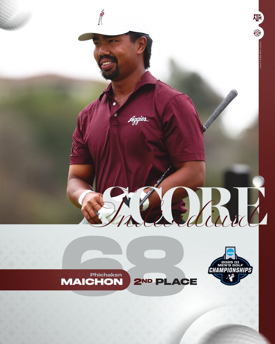💪
Phichaksn enters the final round of stroke play in the hunt for the A&amp;M's first individual NCAA title.

#GigEm | 👍 | #BTHOthefield