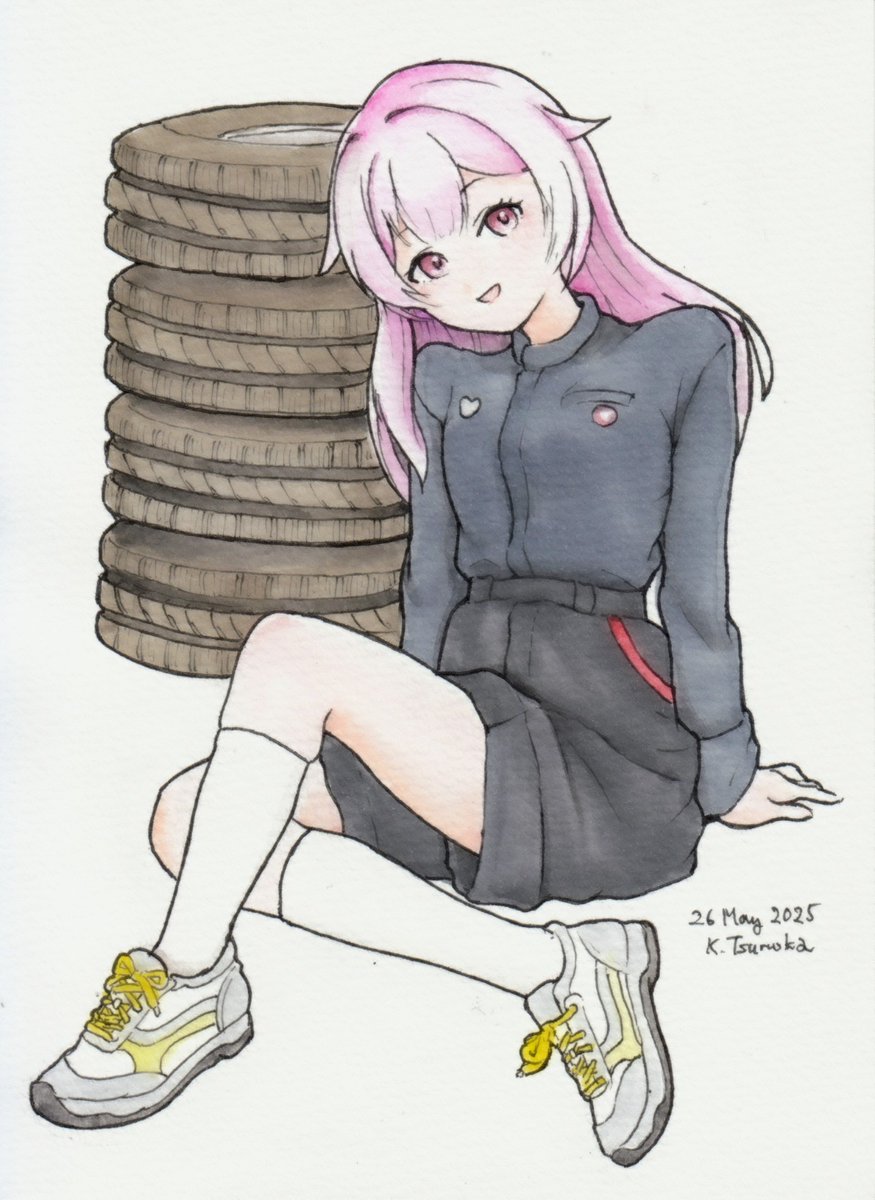 「「履き替えたスタッドレスは直射日光の当たらんとこに横置きにしてや。頼むで」#ガソ」|Kaz Tsuruokaのイラスト