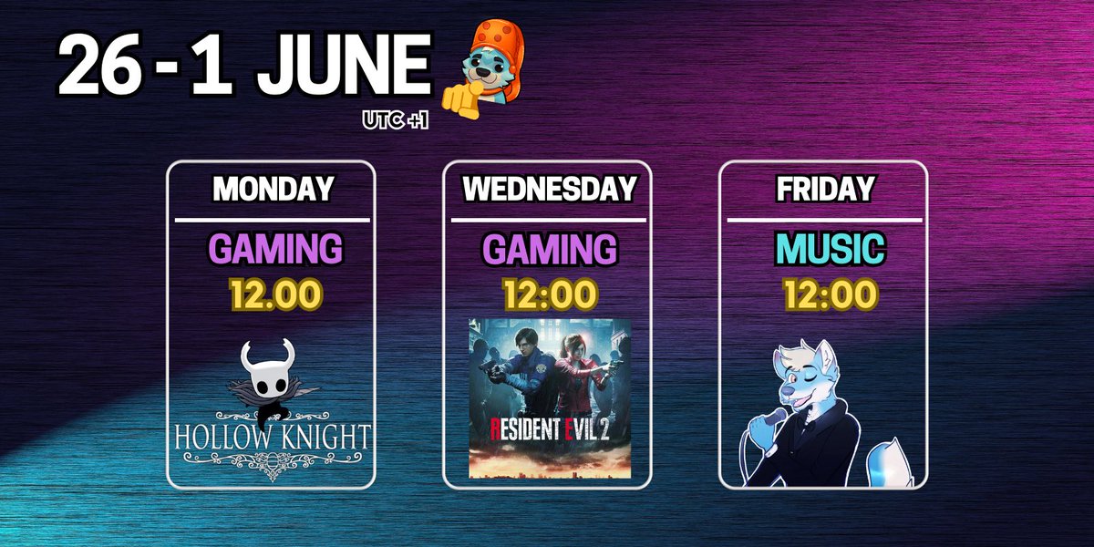 Nipho ๐ NFC (@niphoyote) on Twitter photo Good morrrrning Yotes! Here we go with the stream schedule for this week :3
See you in some hours 
Hope you all have a good Monday! Good morrrrning Yotes! Here we go with the stream schedule for this week :3
See you in some hours 
Hope you all have a good Monday!