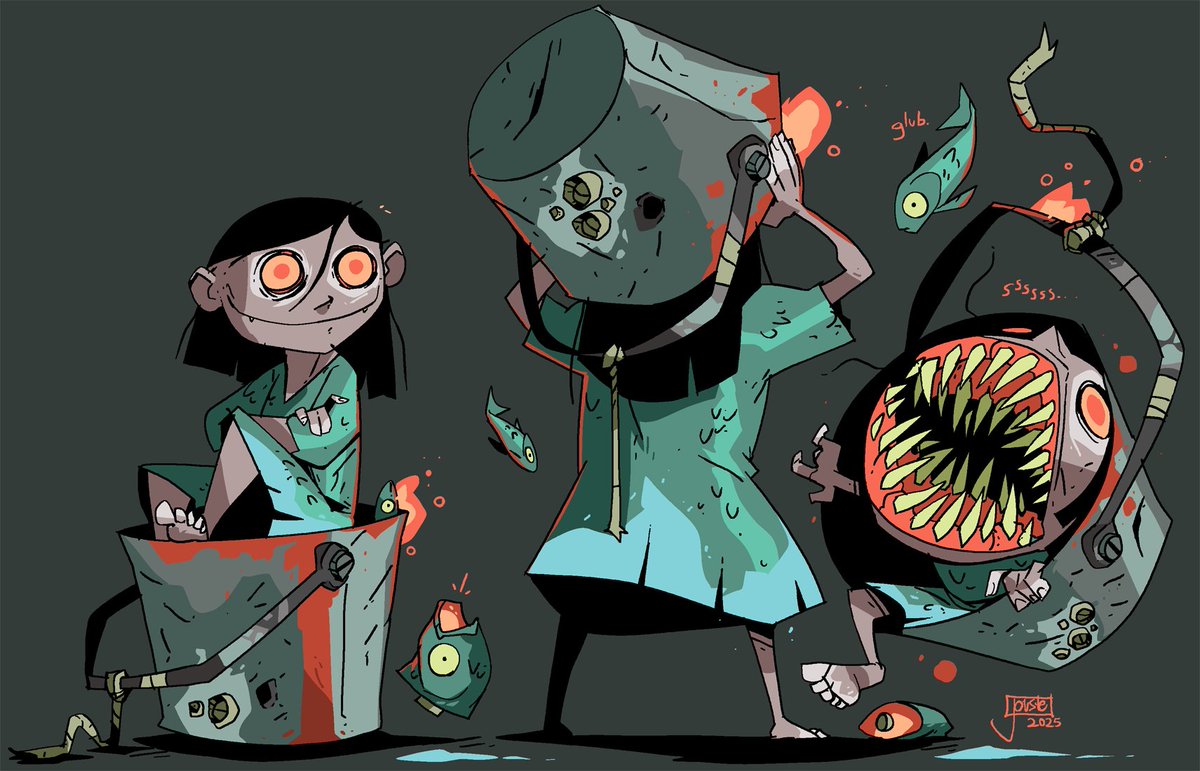 Chumbelina!
Born in a blood filled bucket and bristling with barnacles, its the grossest girl across the seven seas; Chumbelina! A slimy smile accompanies the absolute worst smell you've ever experienced whenever this wretched water nymph wriggles topside! #characterdesign 
#0592