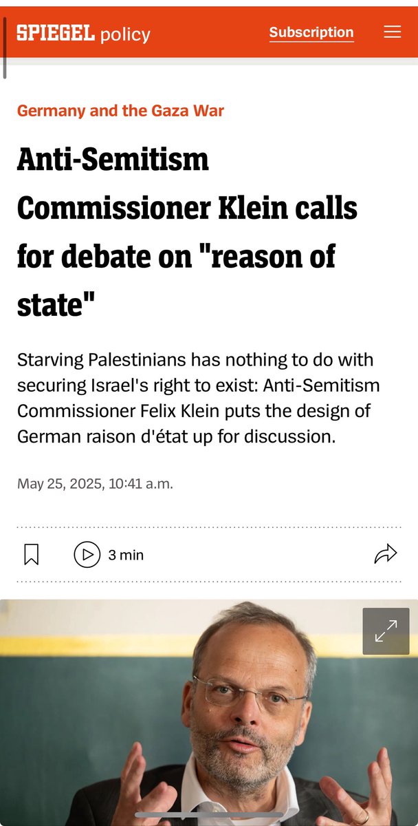 עוד לבנה בחומה: הנציב למלחמה באנטישמיות קורא לבחון מחדש את מחויבותה של גרמניה לישראל.

מונח מפתח מרכזי ביחסי ישראל-גרמניה, שטבעה אנגלה מרקל בשנת 2007 בנאומה בכנסת, הוא ה״שטאטס-רזון״ כלומר: אבן יסוד של קיומה של גרמניה המודרנית היא הדאגה לקיום העם היהודי, ולבטחונה וקיומה של ישראל.