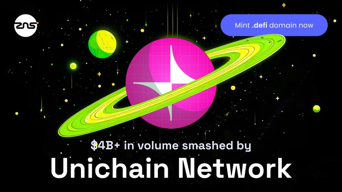 ZnsEco's tweet image. 🚨 @unichain  just surged past $4.5B in volume!

8,000+ .defi domains minted and counting.

Ditch the 0x — own yourname.defi today.

Mint here → zns.bio

#ZNSConnect #Unichain #DeFiDomains #Web3Identity #CryptoFlex #ZNS