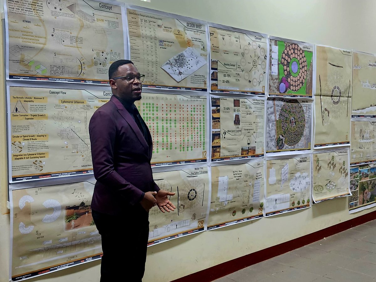 iuea_uganda's tweet photo. Tony Dakite, Secretary of the African Union of Architects Students Association, defends his final year project on Ephemeral Urbanism — a flexible urban model that reshapes space around real-time community needs.

#FinalYearDefense #EphemeralUrbanism
#UrbanDesign https://t.co/Xouy4PBq8I