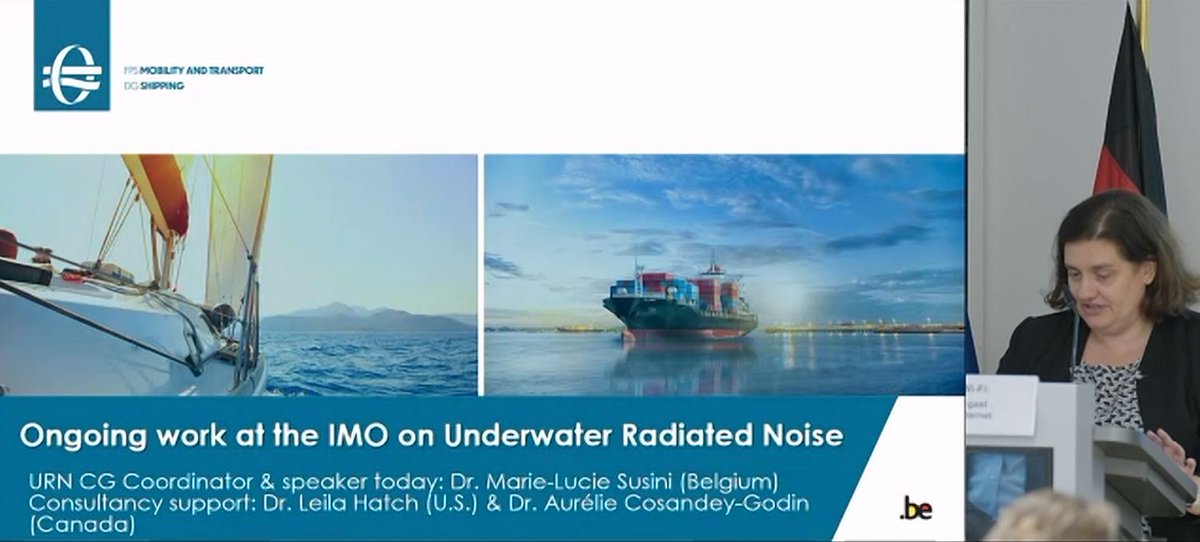 Saturn_H2020's tweet photo. Next up in this session we have Senior Environmental Policy Advisor Marie-Lucie Susini (@IMOHQ) delivering a presentation on the 'Ongoing work at the IMO on #UnderwaterRadiatedNoise.
#IMOActionPlan #EBPFramework #URNEmissions #URNTargets https://t.co/ZOsYOM4uGi