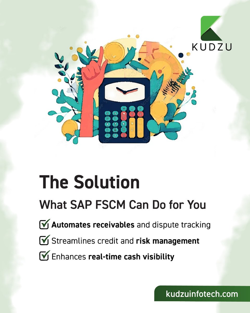 kudzu_infotech's tweet photo. Discover how KUDZU can assist in implementing and optimizing SAP FSCM to unlock smarter, faster financial decision-making.
#SmartFinance #SAPFSCM #FinancialClarity #FutureReadyFinance https://t.co/Xw25eDIagV