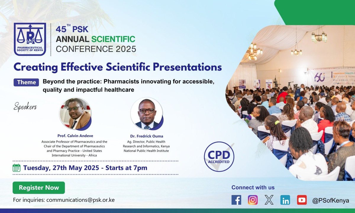PSK Conference Committee invites you to a webinar on:

📜 Creating Effective Scientific Presentations

📅 Date: Tuesday, 27th May 2025  
⏰ Time: 7:00 PM
🔗 Register Now: ⤵️  
us06web.zoom.us/webinar/regist…

#PSK2025