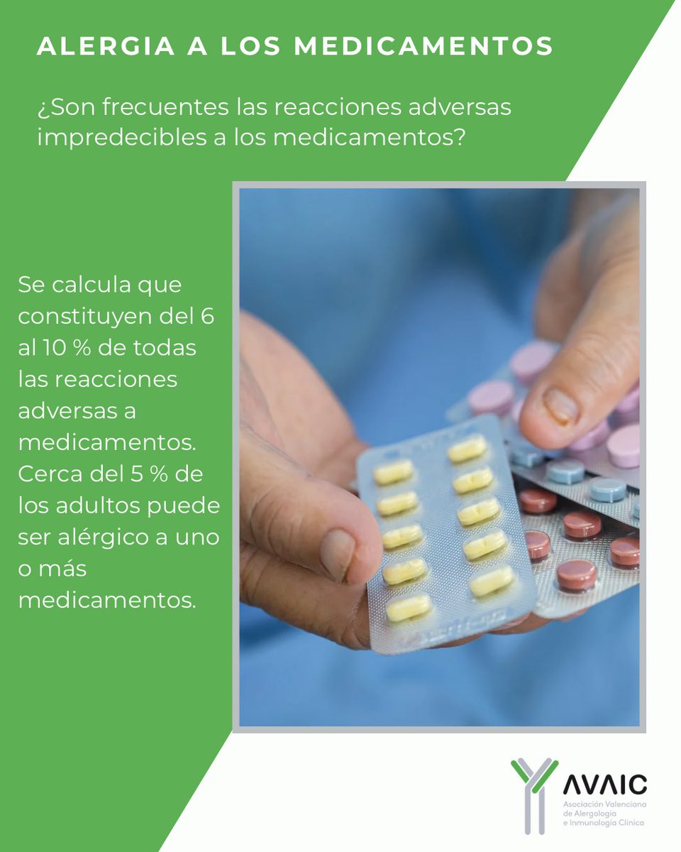 ¿Son frecuentes las reacciones adversas impredecibles a los medicamentos?
💊 Se calcula que constituyen del 6 al 10 % de todas las reacciones adversas a medicamentos. Aproximadamente el 5 % de los adultos puede ser alérgico a uno o más medicamentos.
