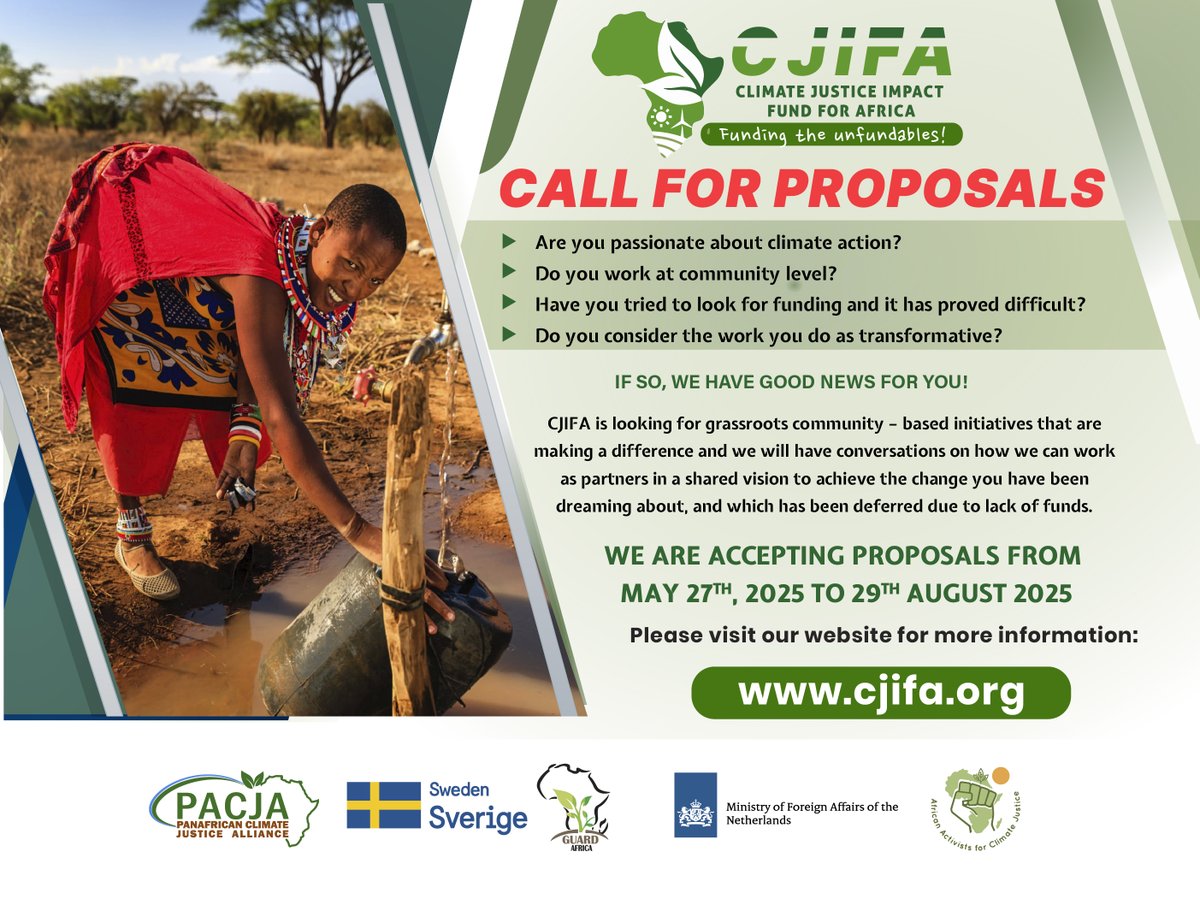 PACJA (@pacja1) on Twitter photo <a href="/cjifa_/">Climate Justice Impact Fund for Africa</a> is thrilled to announce the launch of its 2025 Community Empowerment Grant Program—a catalytic initiative designed to amplify local climate action and drive sustainable development from the ground up across Africa.
This innovative grant program champions grassroots <a href="/cjifa_/">Climate Justice Impact Fund for Africa</a> is thrilled to announce the launch of its 2025 Community Empowerment Grant Program—a catalytic initiative designed to amplify local climate action and drive sustainable development from the ground up across Africa.
This innovative grant program champions grassroots