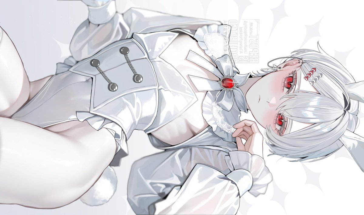 #イラスト
白髪美少年バニー