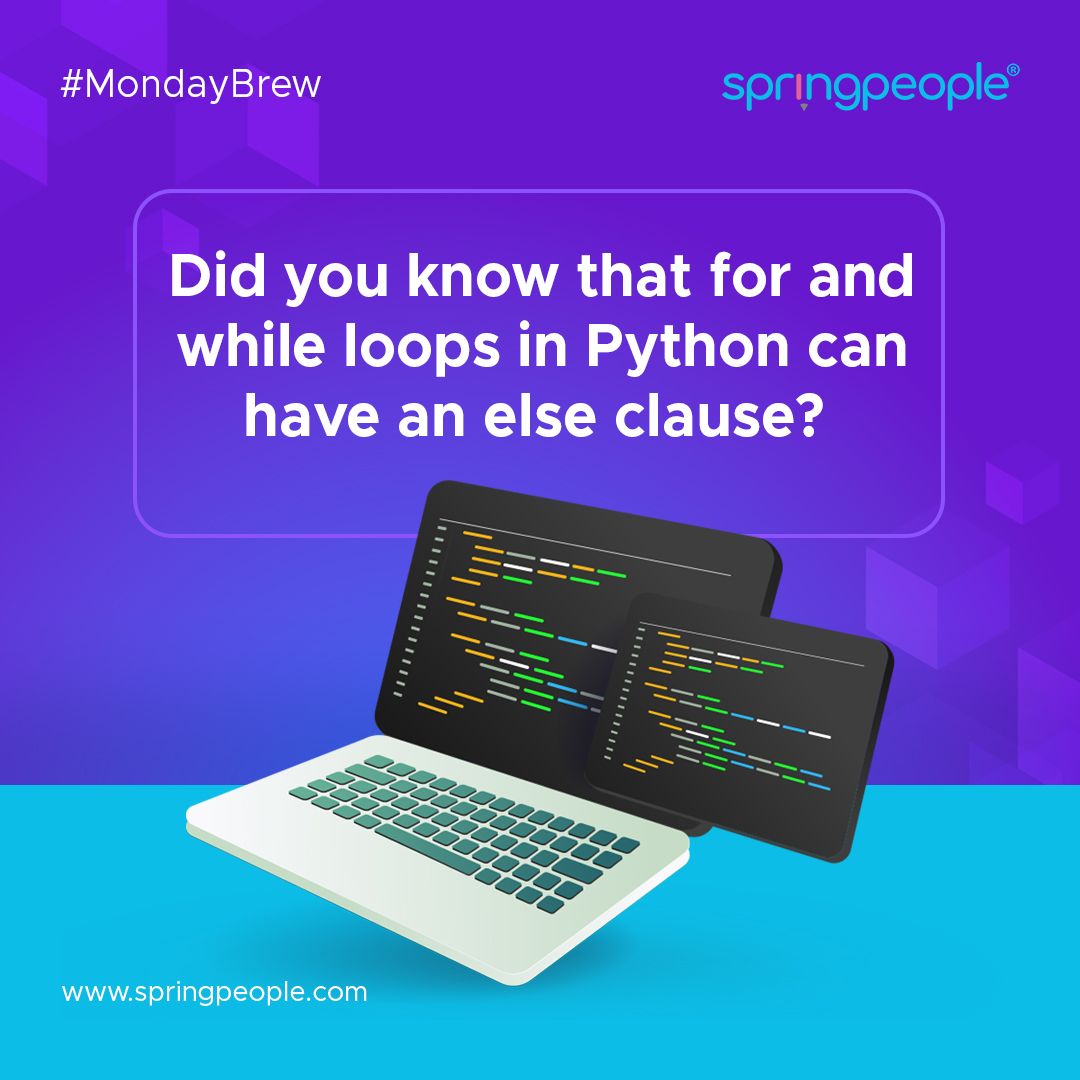 SpringPeople_SP's tweet image. Want to boost your Python skills? Master simple tricks like the else clause in loops—clean, smart, and often missed.
🔗 springpeople.com/python-training
#PythonTips #LearnPython #PythonLoops #CleanCode #TechLearning #PythonHacks #CodingSkills