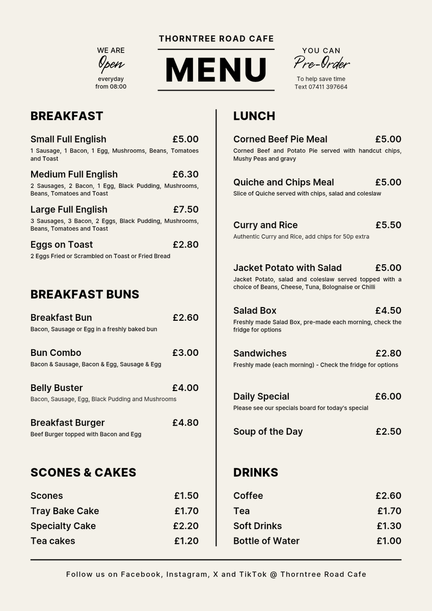 ThorntreeRdCafe's tweet photo. It's not often we open on a bank holiday these days, but we are today. With a whole new menu to boot. 

#Thornaby #Stockton #Middlesbrough #Teesside https://t.co/f8E7tXnJfM