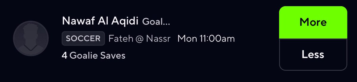 Saudi 🇸🇦🧤

- Aqidi has a 75% save percentage.
- Al-Fateh allow 5.52 SOT per 90. 
- Al- Fateh allow the 2nd MOST SOT per 90.

- Al Nassr force 4.27 saves per 90.
- Al-Nassr average 6.70 SOT per 90. 

#PrizePicks