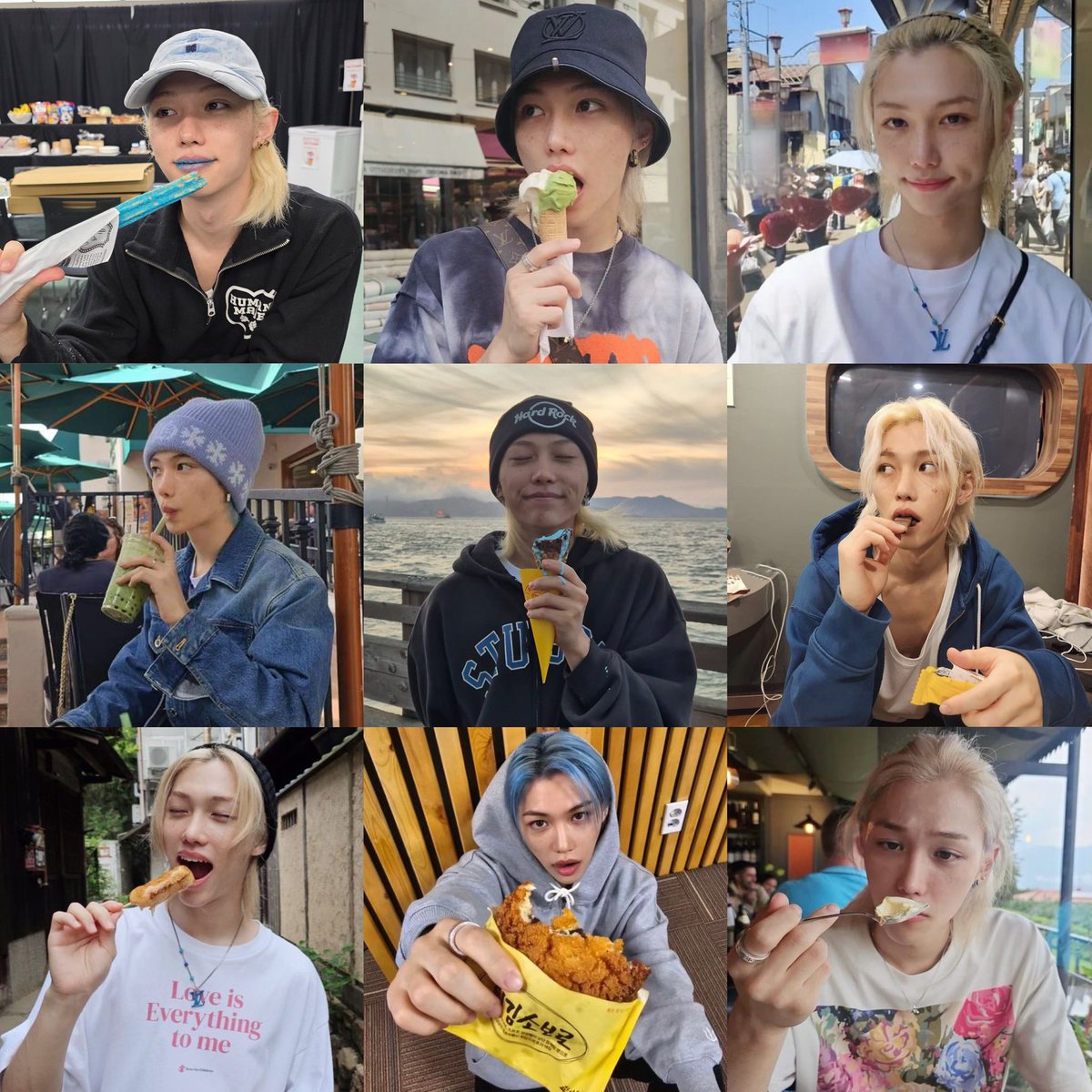 superstarlixie's tweet photo. welcome to felix’s snack session 🍦🍧🍡🍓🍫🧋 https://t.co/wXgpmfAvg3