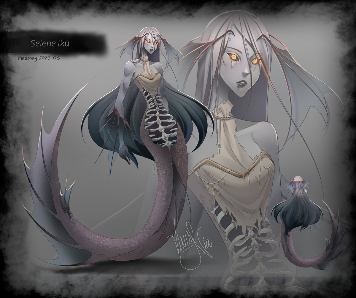 It's #mermay ! 🧜‍♀️🧜‍♀️ ♥
Met my new Oc, my new #monstergirl , the Zombie Mermaid Selene! Hope you like her, welcome to the family! ♥
I got lots of fun making her design c: