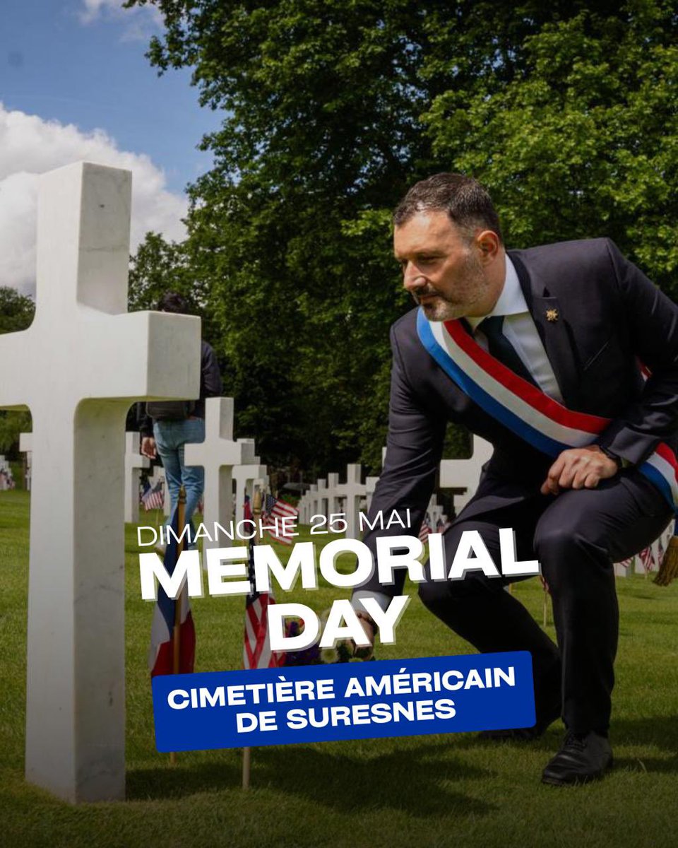 iacovellixavier's tweet photo. 🇫🇷🇺🇸 Au cimetière américain de #Suresnes, nous honorons la mémoire des 1565 soldats américains qui ont donné leur vie pour libérer la France et le vieux continent. 

Le Memorial Day nous rappelle que le sacrifice de ces héros transcende les générations et les frontières. 

La paix n’est pas symbolique. Elle se construit. Elle s'entretient. Et parfois, elle s’arrache, au prix de la vie.

Liberté, Égalité, Fraternité. Ces mots, nous les devons aussi à ceux qui sont venus de si loin pour que nous puissions les brandir.

#MemorialDay