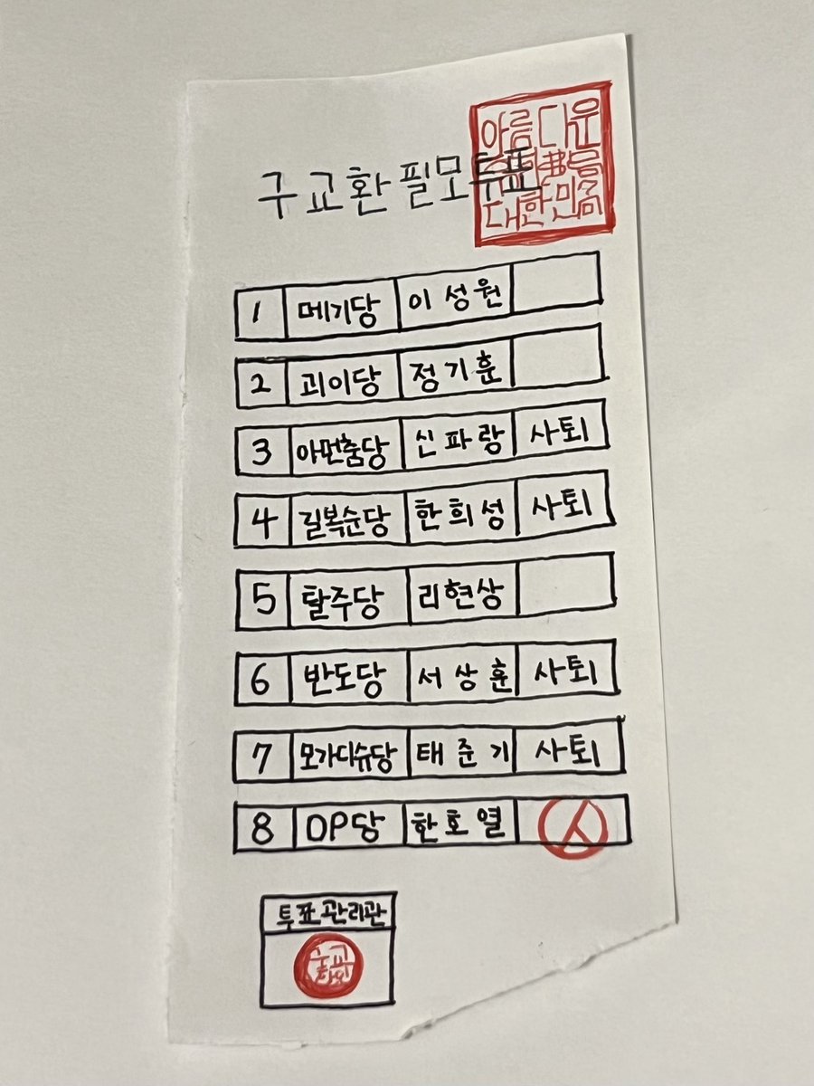 nnonaai's tweet photo. 그리고 자체 제작한 투표 인증 용지..
(절대 사퇴의 의미를 떠올리지 마) https://t.co/ithZ1lt9o2