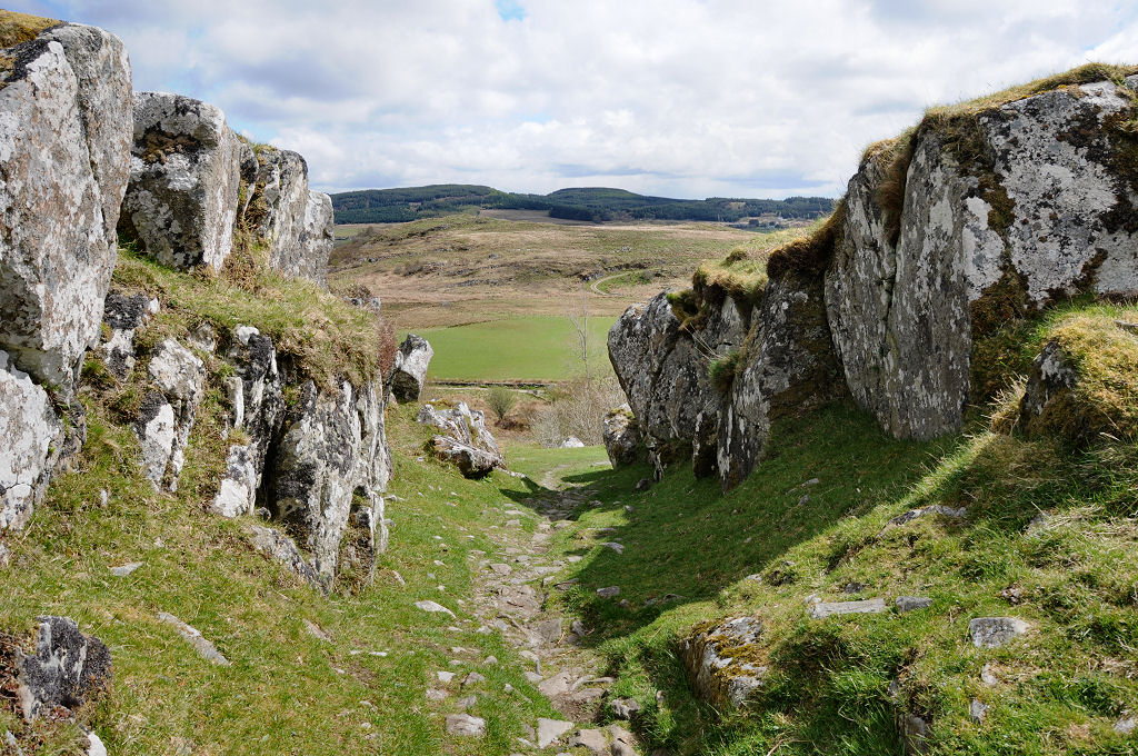 The rocky defile guarding the entrance to the ancient fortress of Dunadd, north of Lochgilphead in Argyll. Occupied from about 500 to about 900, this was once one of the most important places in what has since become Scotland. More pics and info: undiscoveredscotland.co.uk/kilmartin/duna…