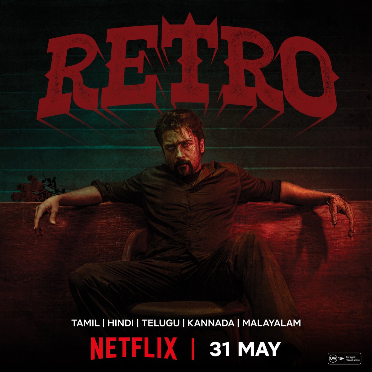 2D Entertainment (@2d_entpvtltd) on Twitter photo Anbaana makkaley… The One… is… coming!🔥🔱
Watch #Retro, out 31 May on <a href="/NetflixIndia/">Netflix India</a> in Tamil, Hindi, Telugu, Malayalam and Kannada!
#RetroOnNetflix
@Suriya_Offl #Jyotika <a href="/karthiksubbaraj/">karthik subbaraj</a> <a href="/hegdepooja/">Pooja Hegde</a> <a href="/Music_Santhosh/">Santhosh Narayanan</a> <a href="/prakashraaj/">Prakash Raj</a> <a href="/C_I_N_E_M_A_A/">joju george</a> <a href="/rajsekarpandian/">Rajsekar Pandian</a> Anbaana makkaley… The One… is… coming!🔥🔱
Watch #Retro, out 31 May on <a href="/NetflixIndia/">Netflix India</a> in Tamil, Hindi, Telugu, Malayalam and Kannada!
#RetroOnNetflix
@Suriya_Offl #Jyotika <a href="/karthiksubbaraj/">karthik subbaraj</a> <a href="/hegdepooja/">Pooja Hegde</a> <a href="/Music_Santhosh/">Santhosh Narayanan</a> <a href="/prakashraaj/">Prakash Raj</a> <a href="/C_I_N_E_M_A_A/">joju george</a> <a href="/rajsekarpandian/">Rajsekar Pandian</a>