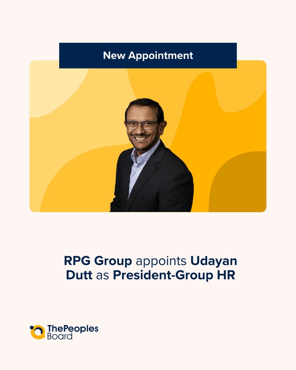 board_the43768's tweet image. 🚨 #LeadershipUpdate | Udayan Dutt named President–Group HR at @RPGEnterprises 

With 25+ years of HR leadership at Reckitt, Unilever &amp;amp; NBAD, Udayan will champion RPG’s people-first culture, driving innovation, inclusion &amp;amp; growth.

🔗shorturl.at/AotyG

#RPGGroup #HRNews