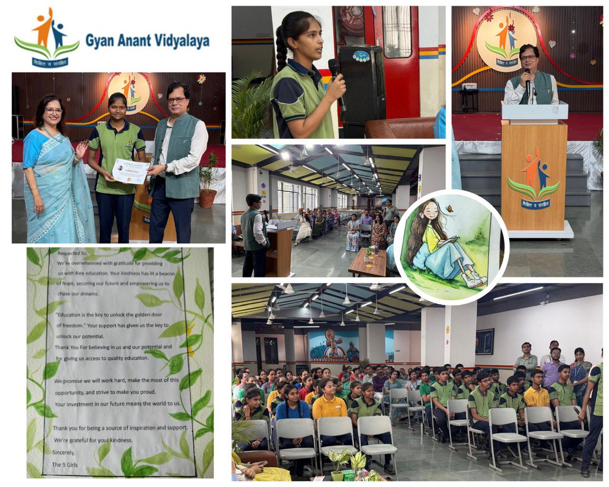 praveen_gargIAS's tweet photo. Visited Gyan Anant Vidyalaya, Ghaziabad — truly inspiring!

Met Class 10 students, including 9 underprivileged girls we enrolled last year via #MobiusFoundation’s 100 Schools Project.

They appeared for their board exams — one topped the class! Education truly transforms lives. https://t.co/Ls4qf0zJpz