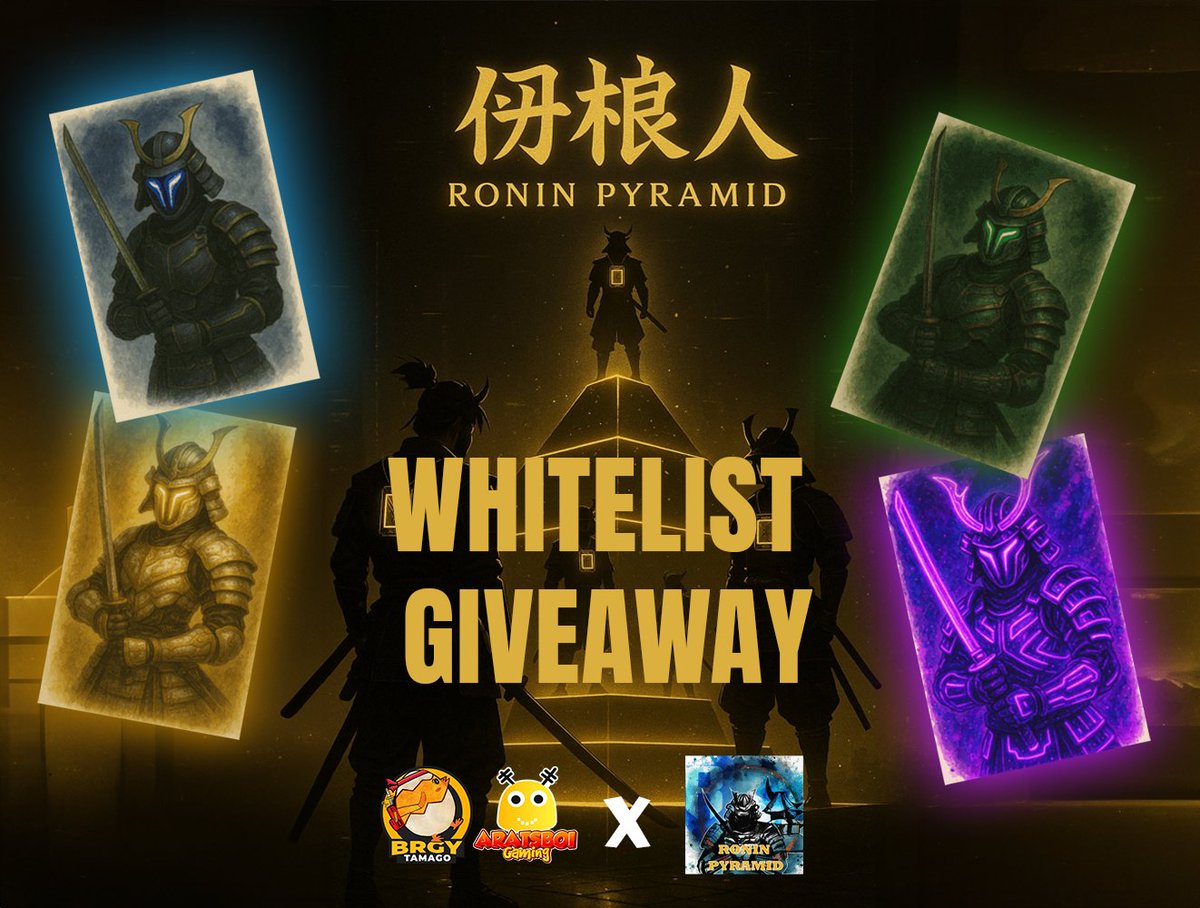 aratsboi's tweet image. RONIN PYRAMID - WHITELIST GIVEAWAY

 🤖Follow @Ronin_Pyramid and @aratsboi @BRGYTamago 
🤖Subs &amp;amp; Live Draw here: youtube.com/@Aratsboi
🤖Like + RT 
🤖Join discord: discord.gg/jdhxNeUDbN
🤖Drop your Ronin Wallet