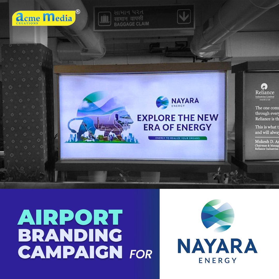 acmemedia_cn's tweet photo. We successfully executed a striking airport branding campaign for Nayara Energy, transforming high-traffic zones into bold brand touchpoints. 

With impactful design and strategic placement, we ensured strong visibility and standout presence. https://t.co/GCXwBHHdpe