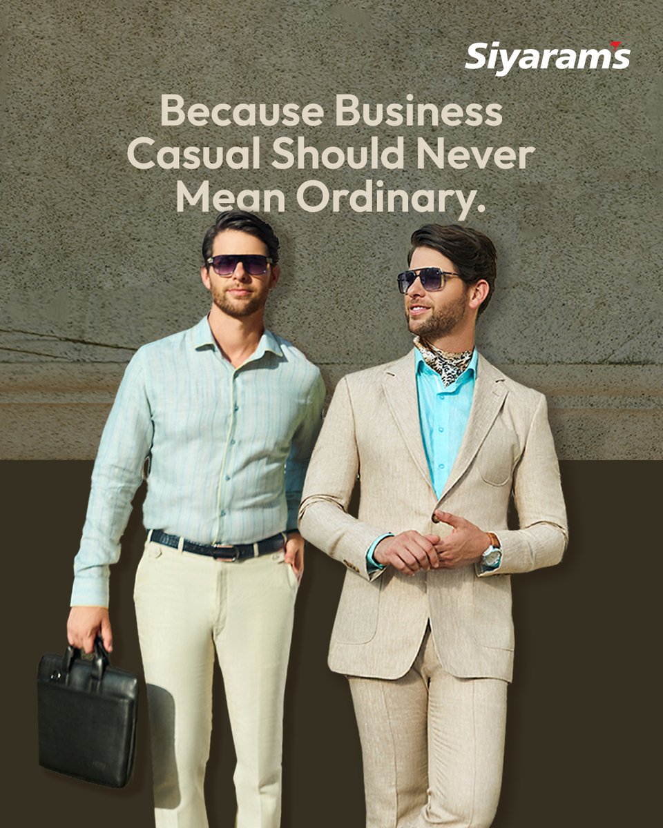 SiyaramsIndia's tweet photo. Linen that knows the dress code, but breaks it just enough.
Royalé Linen keeps you cool, crisp, and casually in control.
#RoyaléLinen #SiyaramStyle #NotOrdinary #BusinessUnusual #SmartEssentials https://t.co/Q9AhwnZObL