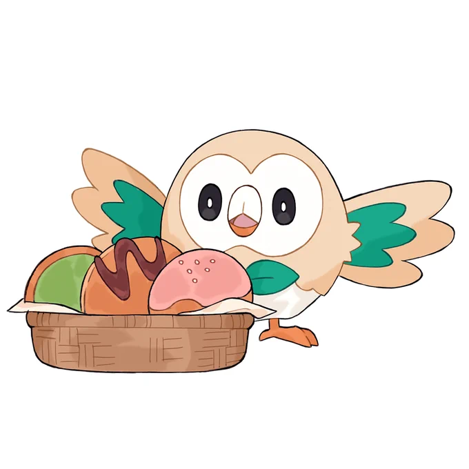 Rowlet has some malasadas for you! [pokemon]