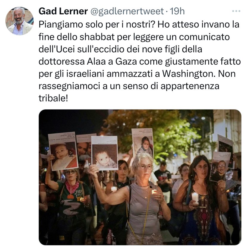 Rubio 🔻 (@rubio_chef) on Twitter photo Da sionista (lo dichiarasti) <a href="/gadlernertweet/">Gad Lerner</a> non potresti parlare di Palestina, però analizziamo: vittime (palestinesi) carnefici (terroristi ebrei sionisti) sullo stesso piano. Appartenenza tribale (usato con disprezzo) gli aschenaziti? Revisionismo e fanta Storia!UCEI COLPEVOLE Da sionista (lo dichiarasti) <a href="/gadlernertweet/">Gad Lerner</a> non potresti parlare di Palestina, però analizziamo: vittime (palestinesi) carnefici (terroristi ebrei sionisti) sullo stesso piano. Appartenenza tribale (usato con disprezzo) gli aschenaziti? Revisionismo e fanta Storia!UCEI COLPEVOLE