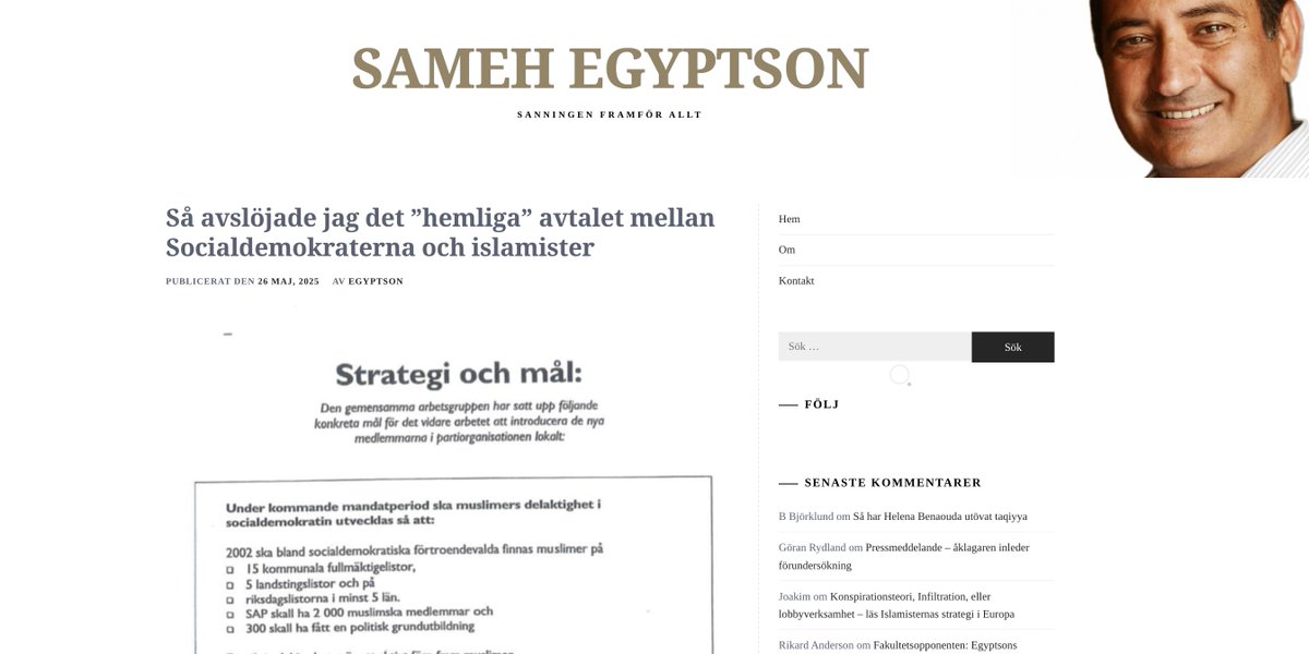 Så avslöjade jag det "hemliga" avtalet mellan Socialdemokraterna och islamister
Tidslinje för avslöjandet:
En nyligen publicerad fransk statlig rapport beskrev Muslimska brödraskapet som ett hot mot den demokratiska ordningen, och konstaterade att svenska socialdemokrater hjälpt