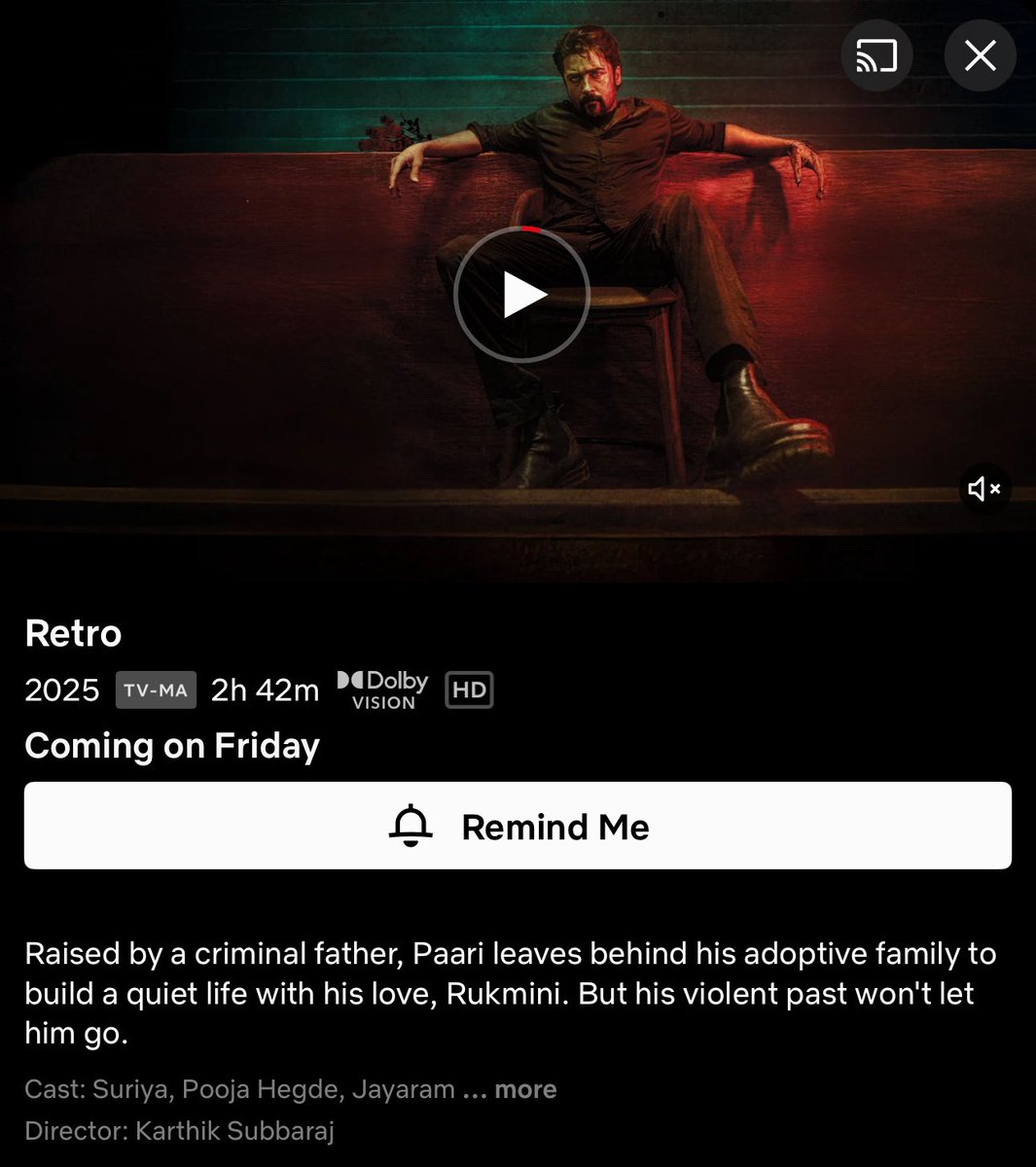 Rahinraj_Offl's tweet photo. #Retro will be streaming from May 31st on NETFLIX📈😍

#RetroBlockbuster #RetroRunningSuccessfully
@Suriya_offl @hegdepooja @Music_Santhosh @karthiksubbaraj @2D_ENTPVTLTD @netflix @NetflixIndia https://t.co/UQcSeL3DvC