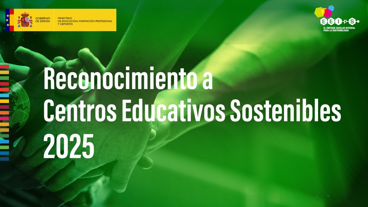 📣¡Abierta la convocatoria del Reconocimiento a Centros Educativos Sostenibles! 

📆Plazo de inscripción hasta el 12 de junio

Anímate a participar
👇
educacionfpydeportes.gob.es/mc/sgctie/comu…