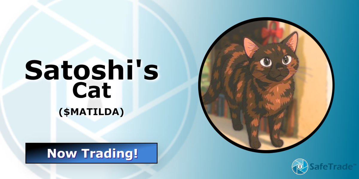SafeTrade Exchange (@safetradeex) on Twitter photo We are extremely pleased to list #MATILDA!
safetrade.com/exchange/MATIL…
<a href="/MatildaOnQubic/">Satoshi’s Cat | $MATILDA</a> $QUBIC
matildaonqubic.com We are extremely pleased to list #MATILDA!
safetrade.com/exchange/MATIL…
<a href="/MatildaOnQubic/">Satoshi’s Cat | $MATILDA</a> $QUBIC
matildaonqubic.com