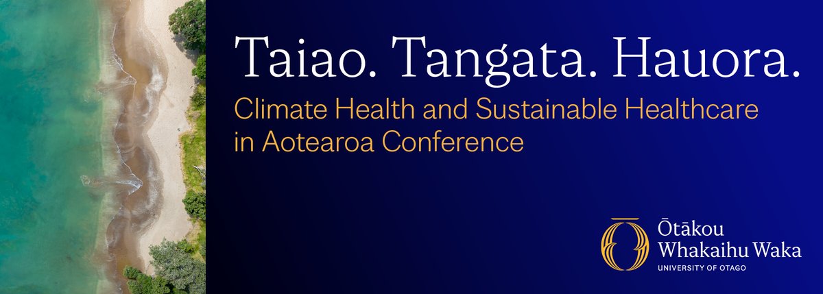 Registrations for Taiao. Tangata. Hauora: Climate Health and Sustainable Healthcare in Aotearoa Conference 2025 are open!

🎟️ Get your ticket today! 👇 
events.otago.ac.nz/chsh2025/regis… 
<a href="/OraTaiao/">OraTaiao</a>