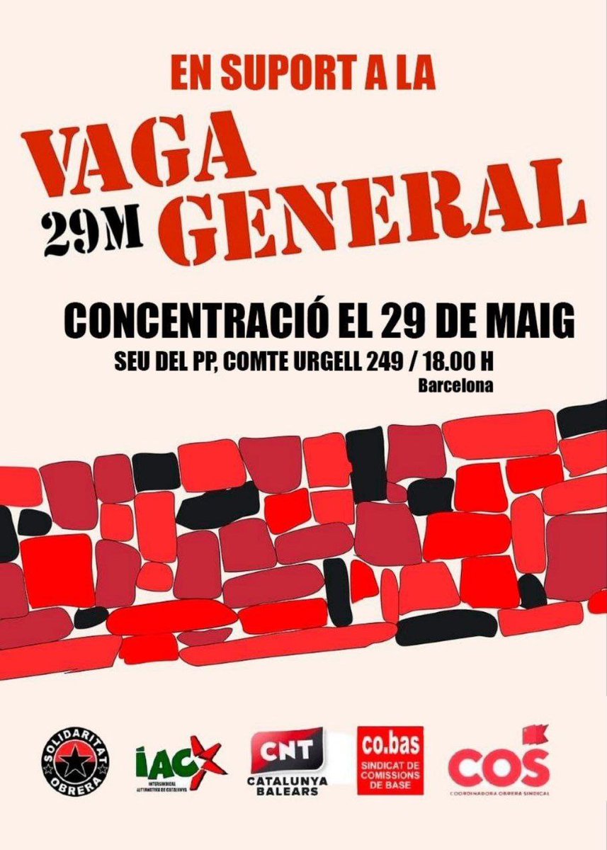 CNTCatalunya's tweet photo. Mobilització aquest dijous a Barcelona en suport a la Vaga General al País Valencià. https://t.co/lRmGIT1QYw