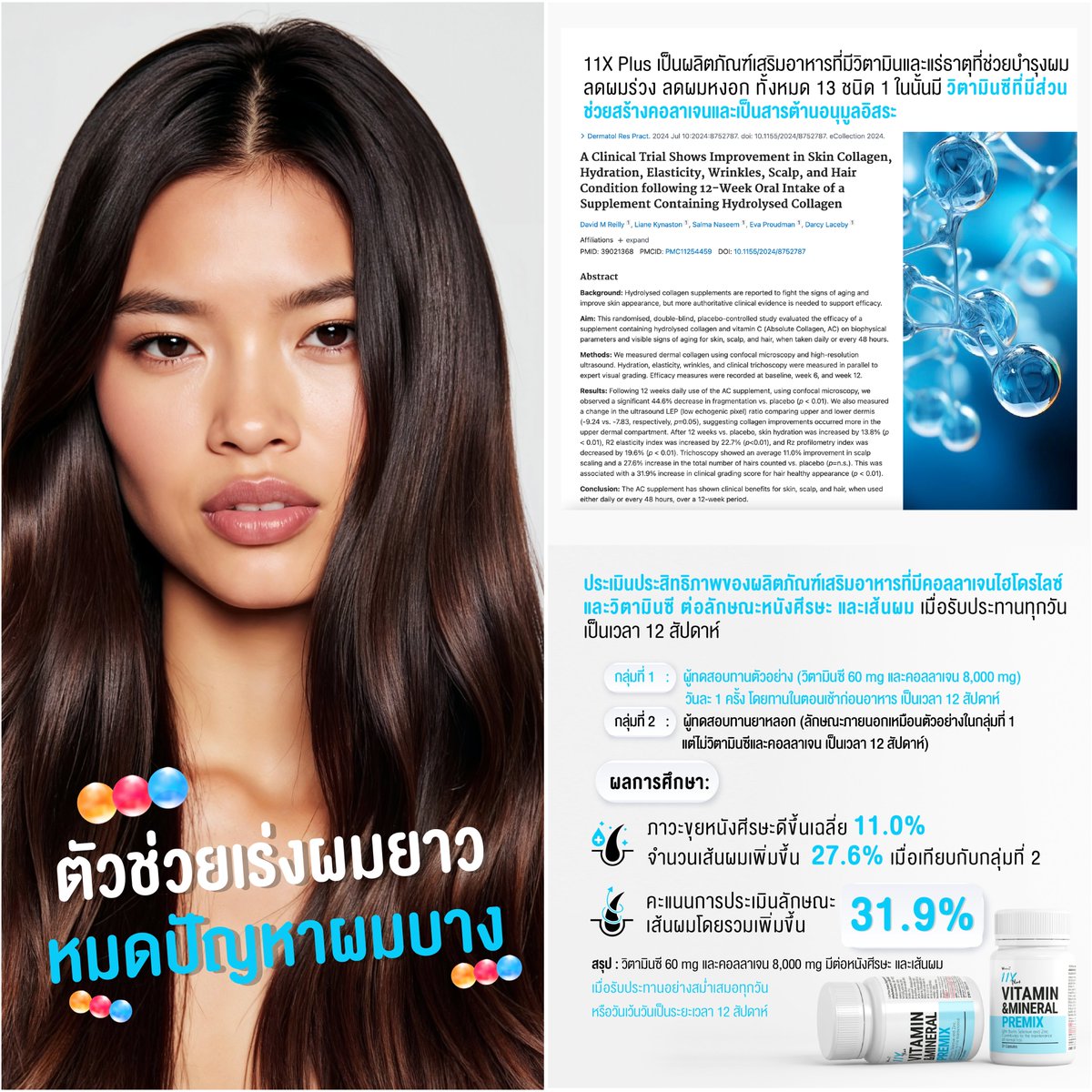VRNOfficial's tweet photo. Verena 11X Plus เป็นผลิตภัณฑ์เสริมอาหารที่มีวิตามินและแร่ธาตุที่ช่วยบำรุงผม ลดผมร่วง ลดผมหงอก ทั้งหมด 13 ชนิด 1 ในนั้นมีวิตามินซีที่มีส่วนช่วยสร้างคอลาเจนและเป็นสารต้านอนุมูลอิสระ https://t.co/f8KU0iju3C