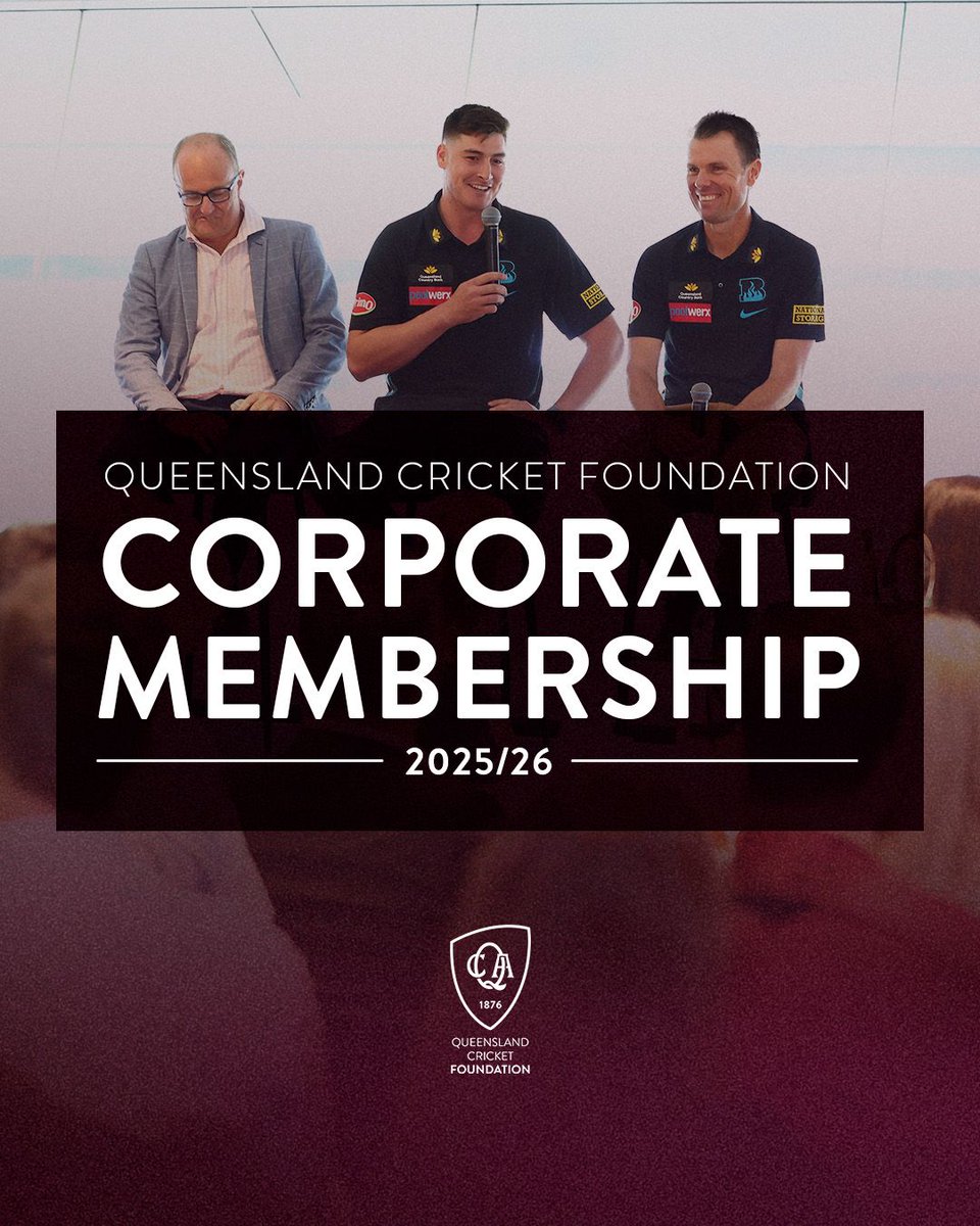 Queensland Cricket (@qldcricket) on Twitter photo The <a href="/qldcricket/">Queensland Cricket</a> Foundation’s Corporate Membership unites like-minded businesses and professionals in a shared commitment to community through sport.
Your support directly helps the Foundation’s mission to make cricket more accessible.
For more info 👉 bit.ly/3F7kpB2 The <a href="/qldcricket/">Queensland Cricket</a> Foundation’s Corporate Membership unites like-minded businesses and professionals in a shared commitment to community through sport.
Your support directly helps the Foundation’s mission to make cricket more accessible.
For more info 👉 bit.ly/3F7kpB2