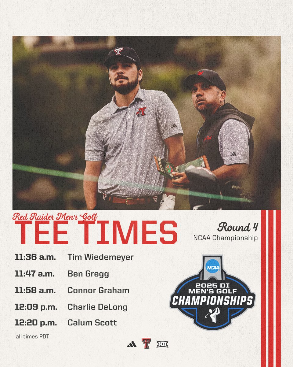 Memorial Day tee times at La Costa 🏌️‍♂️🇺🇸

We'll get Round 4 started off the 10th tee at 11:36 a.m. PDT

📊 wreckem.co/NCAA25Scoring
