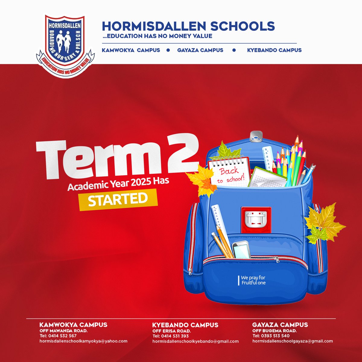 HORMISDALLENSCH's tweet image. Wishing all pupils success, new
friendships, and academic growth this term. 
#BackToSchool
#hormisdallenschools 
#termtwo