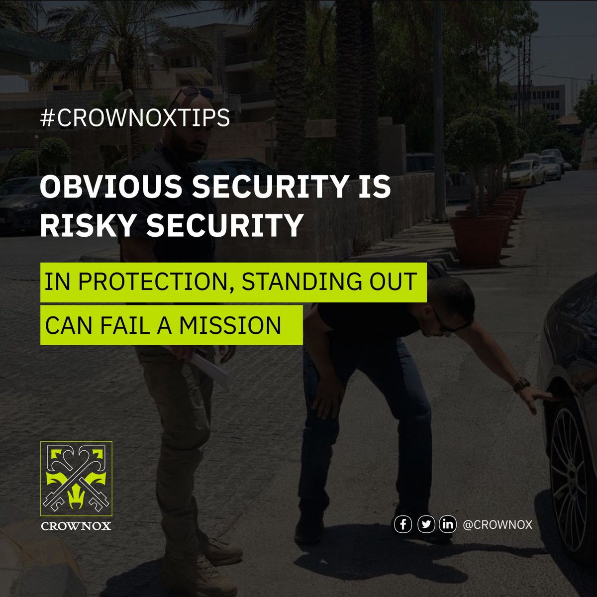 CrownoxSolution's tweet photo. 𝐎𝐛𝐯𝐢𝐨𝐮𝐬 𝐒𝐞𝐜𝐮𝐫𝐢𝐭𝐲 𝐈𝐬 𝐑𝐢𝐬𝐤𝐲 𝐒𝐞𝐜𝐮𝐫𝐢𝐭𝐲
In protection, standing out can fail a mission.

⚠️ Unless visibility is the strategy, true executive protection is:

•�� ⁠Low-profile
•⁠ ⁠Adaptive
•⁠ ⁠Unnoticed - even by the principal https://t.co/MadiFzgaXz